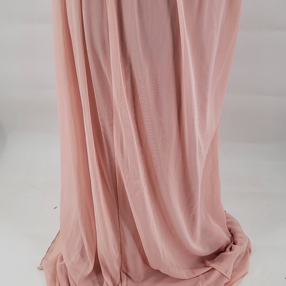 City Triangles Light Pink Beaded Halter Cocktail Prom Maxi Long Dress Size 1 - Picture 5 of 12